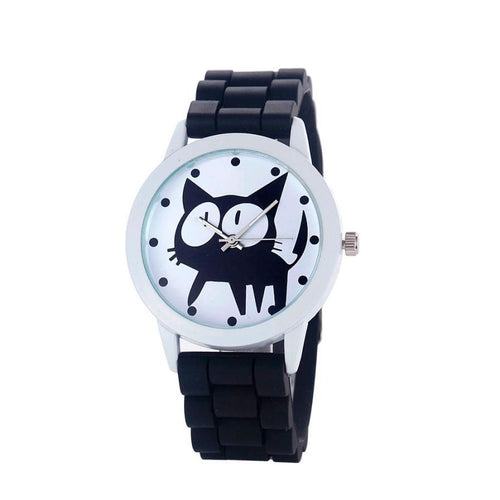 Fashion Cute Cat Watch Women 2017 Rubber Quartz Wrist watch Clock Child Girls Sports Quartz-watch Relogio Feminino