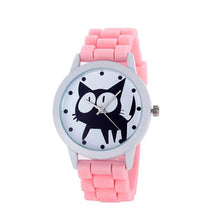 Load image into Gallery viewer, Fashion Cute Cat Watch Women 2017 Rubber Quartz Wrist watch Clock Child Girls Sports Quartz-watch Relogio Feminino