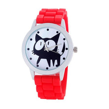 Load image into Gallery viewer, Fashion Cute Cat Watch Women 2017 Rubber Quartz Wrist watch Clock Child Girls Sports Quartz-watch Relogio Feminino