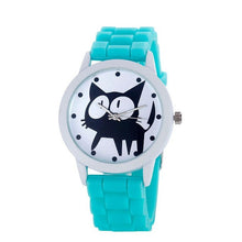 Load image into Gallery viewer, Fashion Cute Cat Watch Women 2017 Rubber Quartz Wrist watch Clock Child Girls Sports Quartz-watch Relogio Feminino
