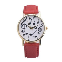 Load image into Gallery viewer, Watches women Fashion 2017 Musical Notes PU Leather wrist watch, quartz watch Clock Female Montre Femme
