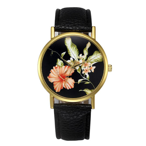 2017 Fashion Women Flower Pattern Dress Watches Women's Casual Watch Ladies Quartz-watch Wristwatches relogio feminino #427