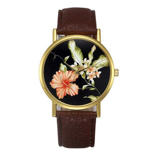 2017 Fashion Women Flower Pattern Dress Watches Women's Casual Watch Ladies Quartz-watch Wristwatches relogio feminino #427