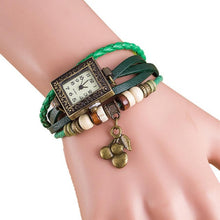Load image into Gallery viewer, relogio 2017 women bracelet watch Quartz Weave Around PU Leather Cherry Bracelet Lady Woman Wrist Watch montre femme #