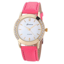 Load image into Gallery viewer, 2017 Fashion Women Geneva Crystal Women Diamond PU Leather Quartz Wrist Watch women Simple Clocks Female relogios feminino