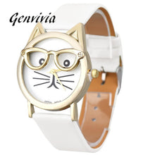 Load image into Gallery viewer, Cute Cat Watch Women Glasses Candy Color Analog Quartz Dial WristWatch