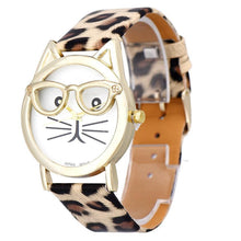 Load image into Gallery viewer, Cute Cat Watch Women Glasses Candy Color Analog Quartz Dial WristWatch