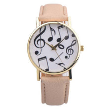Load image into Gallery viewer, Watches women Fashion 2017 Musical Notes PU Leather wrist watch, quartz watch Clock Female Montre Femme