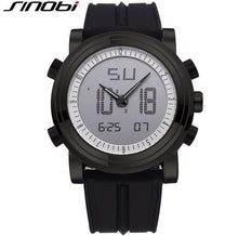 Load image into Gallery viewer, SINOBI Chronograph Men&#39;s Sports Watches Digital Quartz Dual time display Waterproof Top Luxury Brand Males Clock rubber band